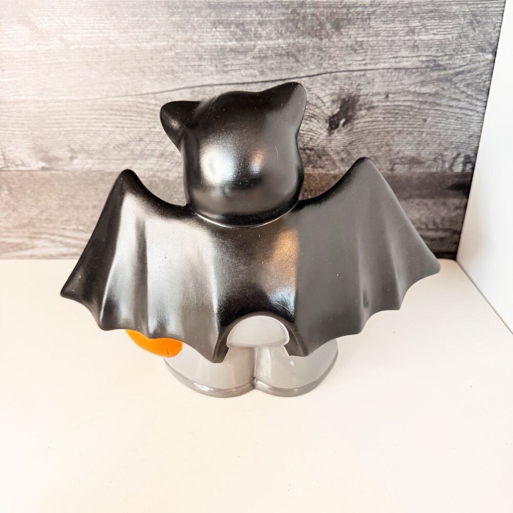 Vintage Halloween Ceramic Bear in Bat Costume Mold Figurine Statue 8" Kitschy - Picture 3 of 8